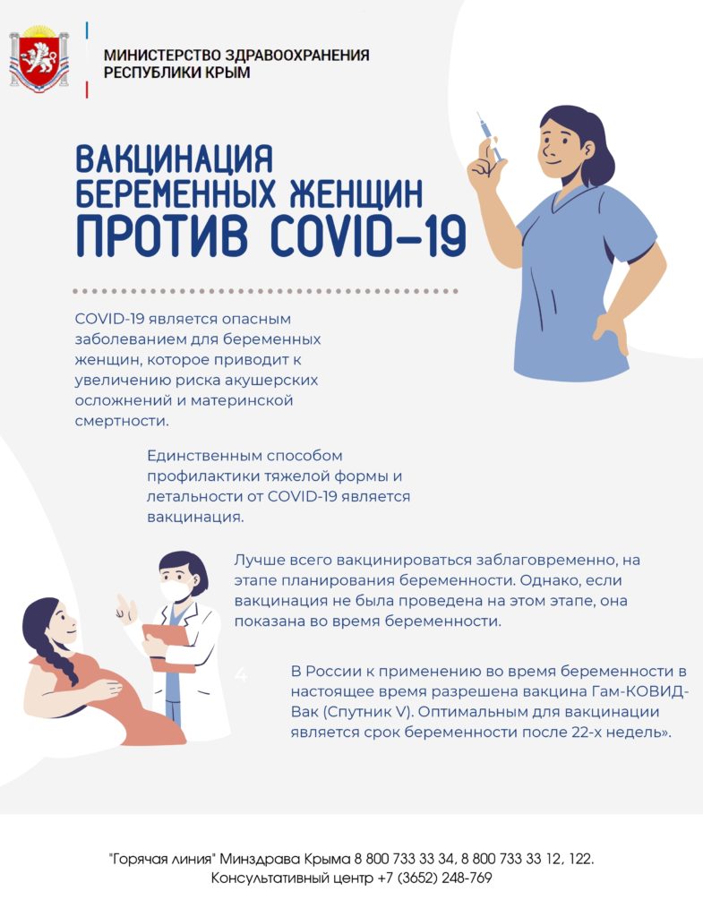Информационные материалы о безопасности вакцинации беременных женщин против новой коронавирусной инфекции COVID-19
